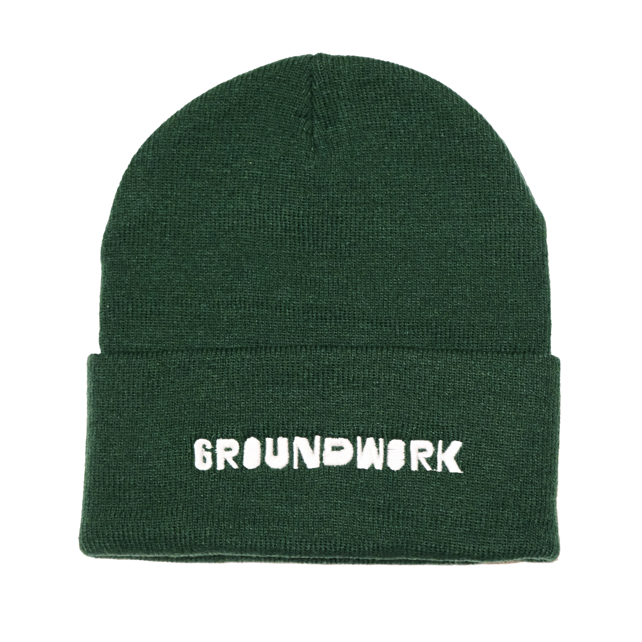 Embroidered Forest Green Beanie