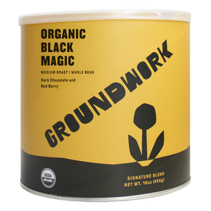 1 lb can of Organic Black Magic Medium Roast 