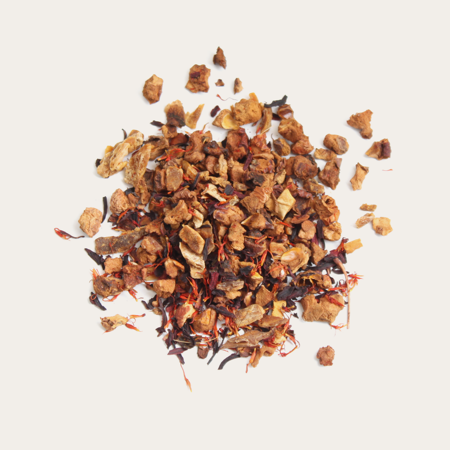 pile of loose leaf organic mango flip tea