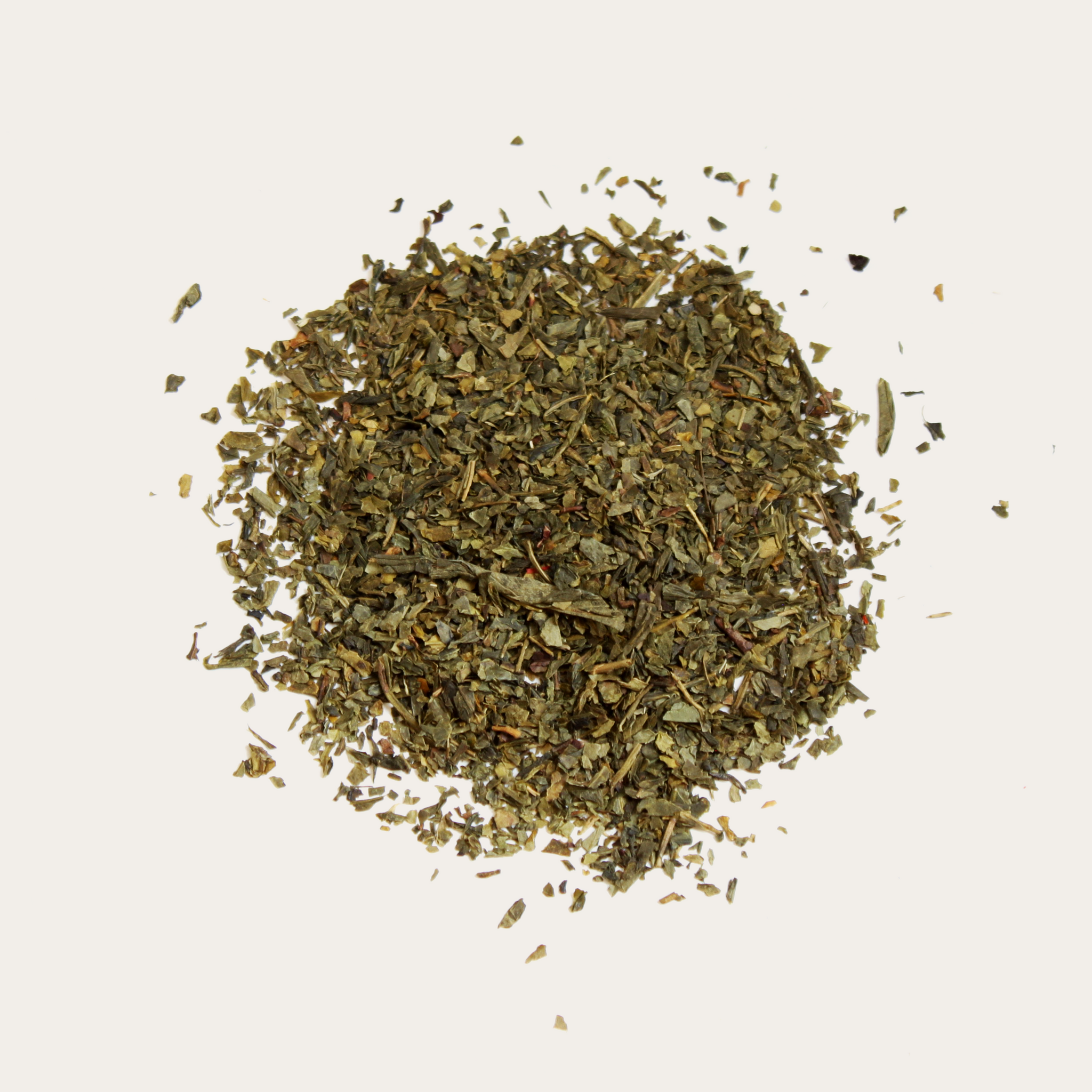 pile of loose leaf organic sencha tea