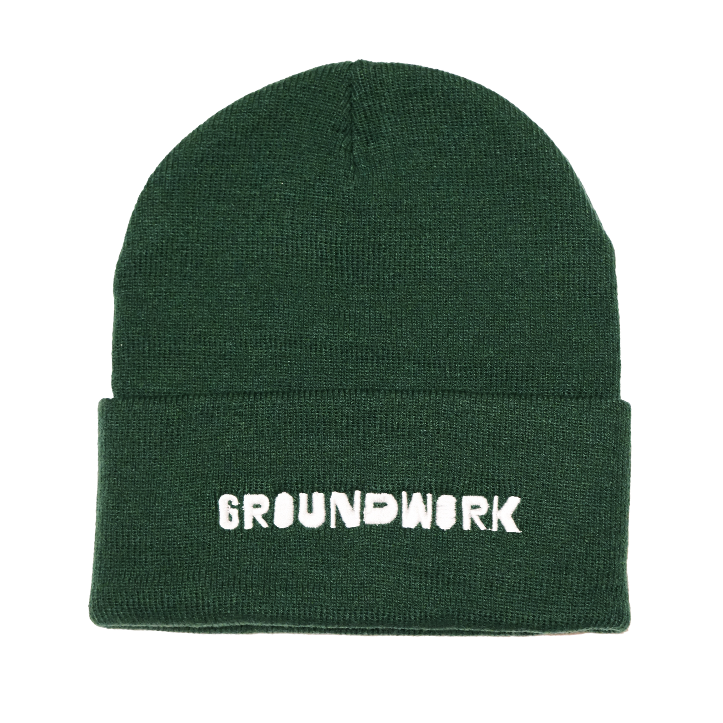 Embroidered Forest Green Beanie
