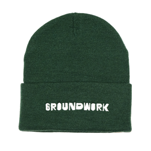 Embroidered Forest Green Beanie