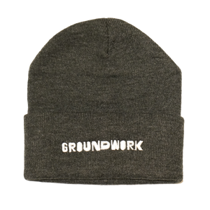 Embroidered Grey Beanie