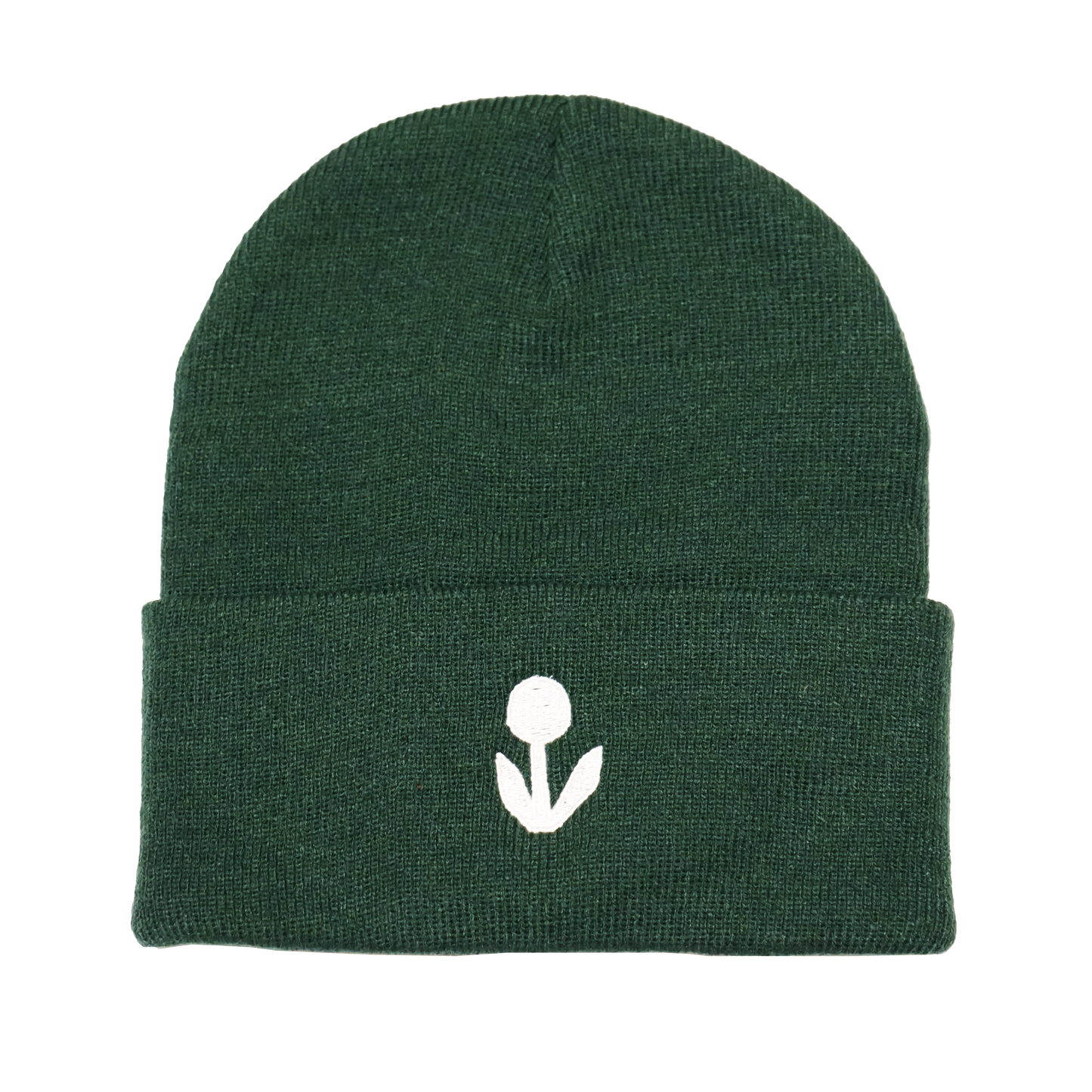 Embroidered Forest Green Beanie
