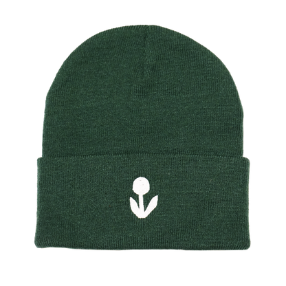 Embroidered Forest Green Beanie