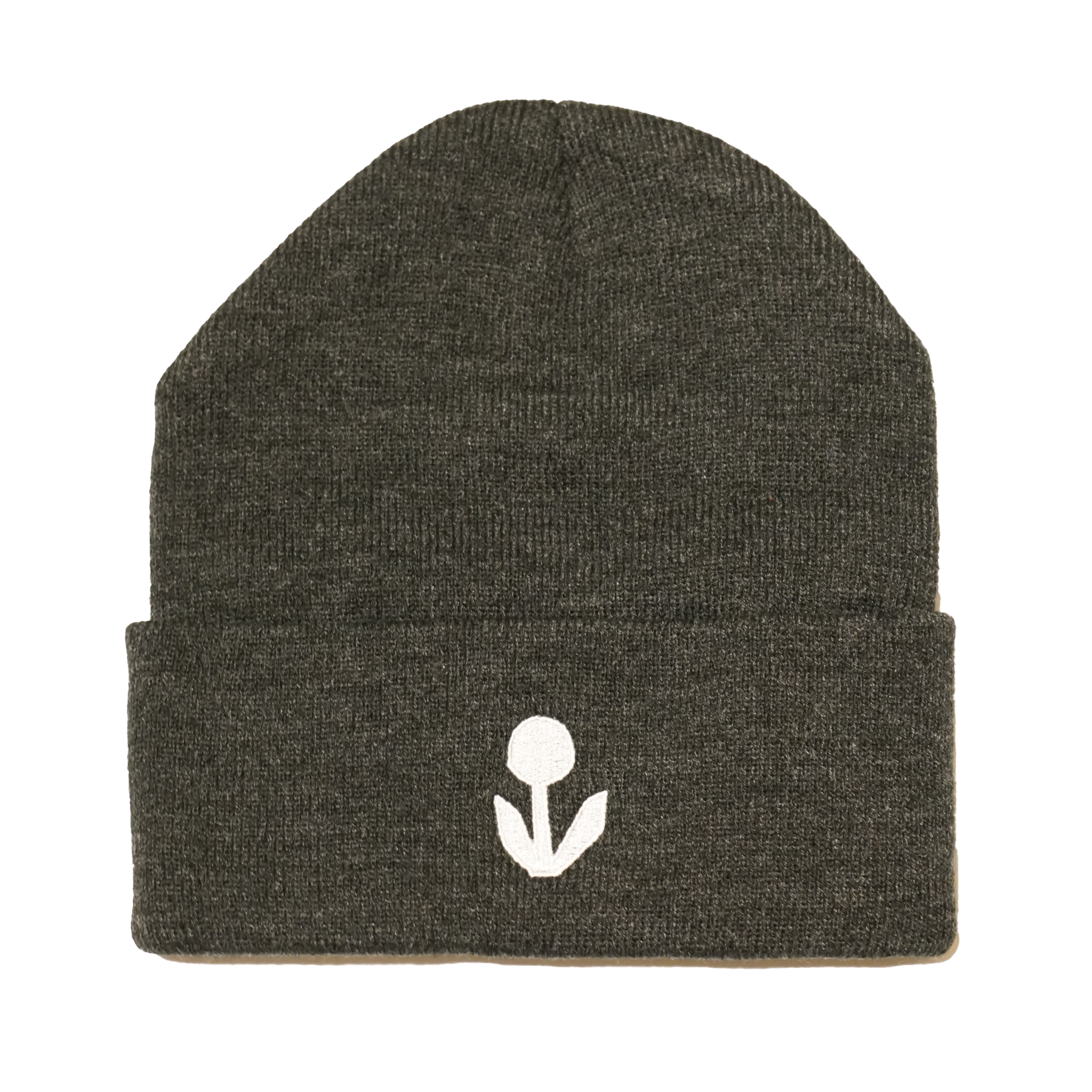 Embroidered Grey Beanie