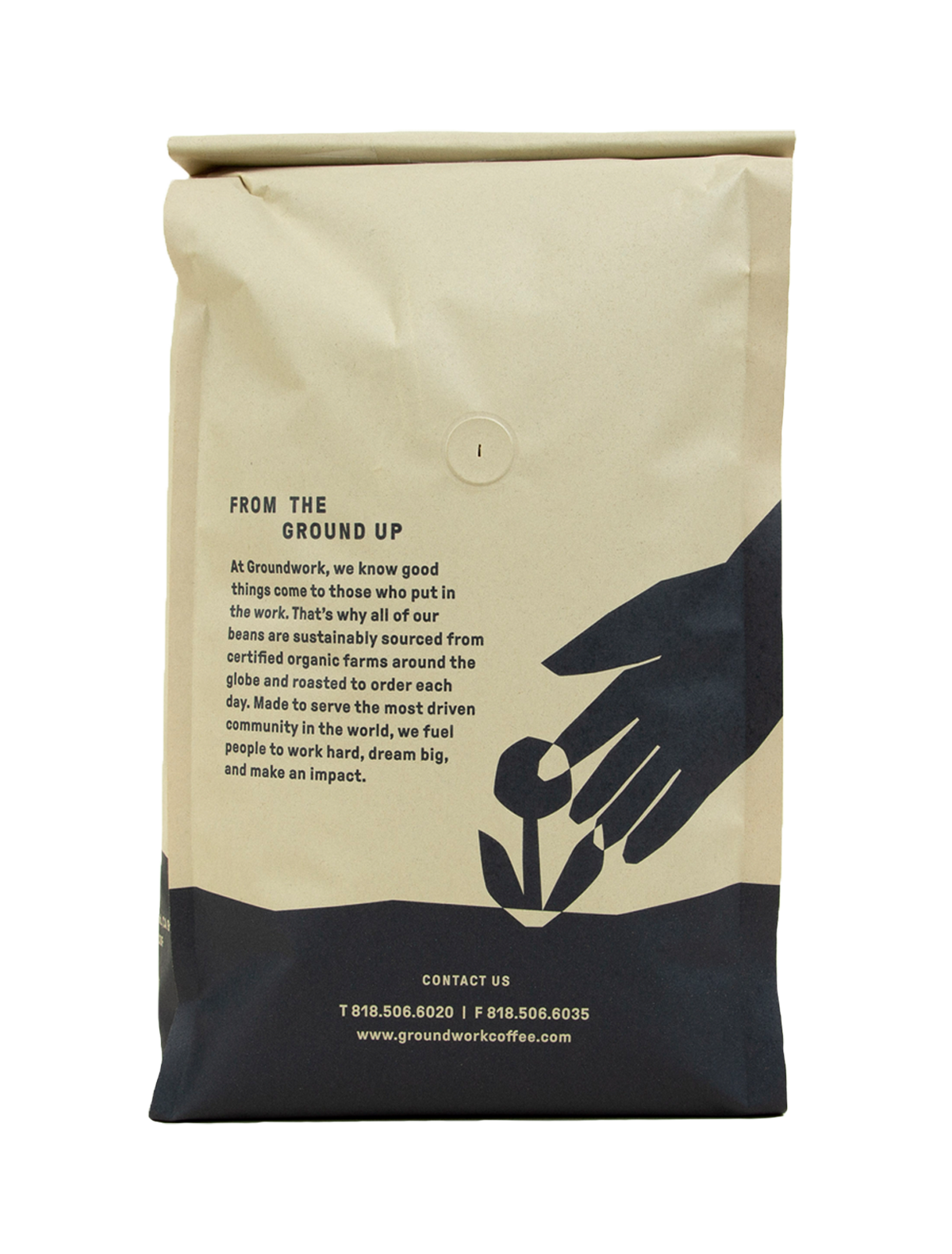 back of bag 5lb organic Venice dark roast