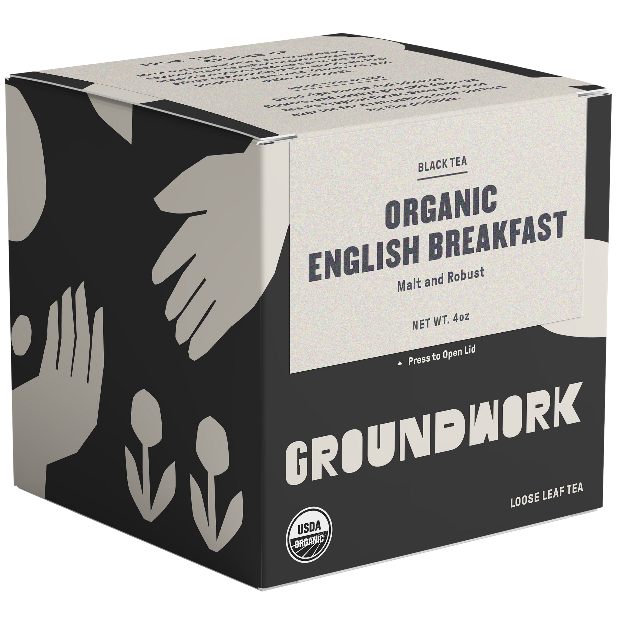 Organic english breakfast tea with notes of Malt and Robust.