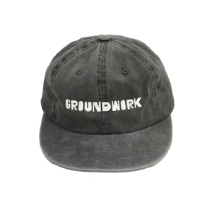 An unstructured 6-panel cotton hat with embroidered groundwork logo in white.