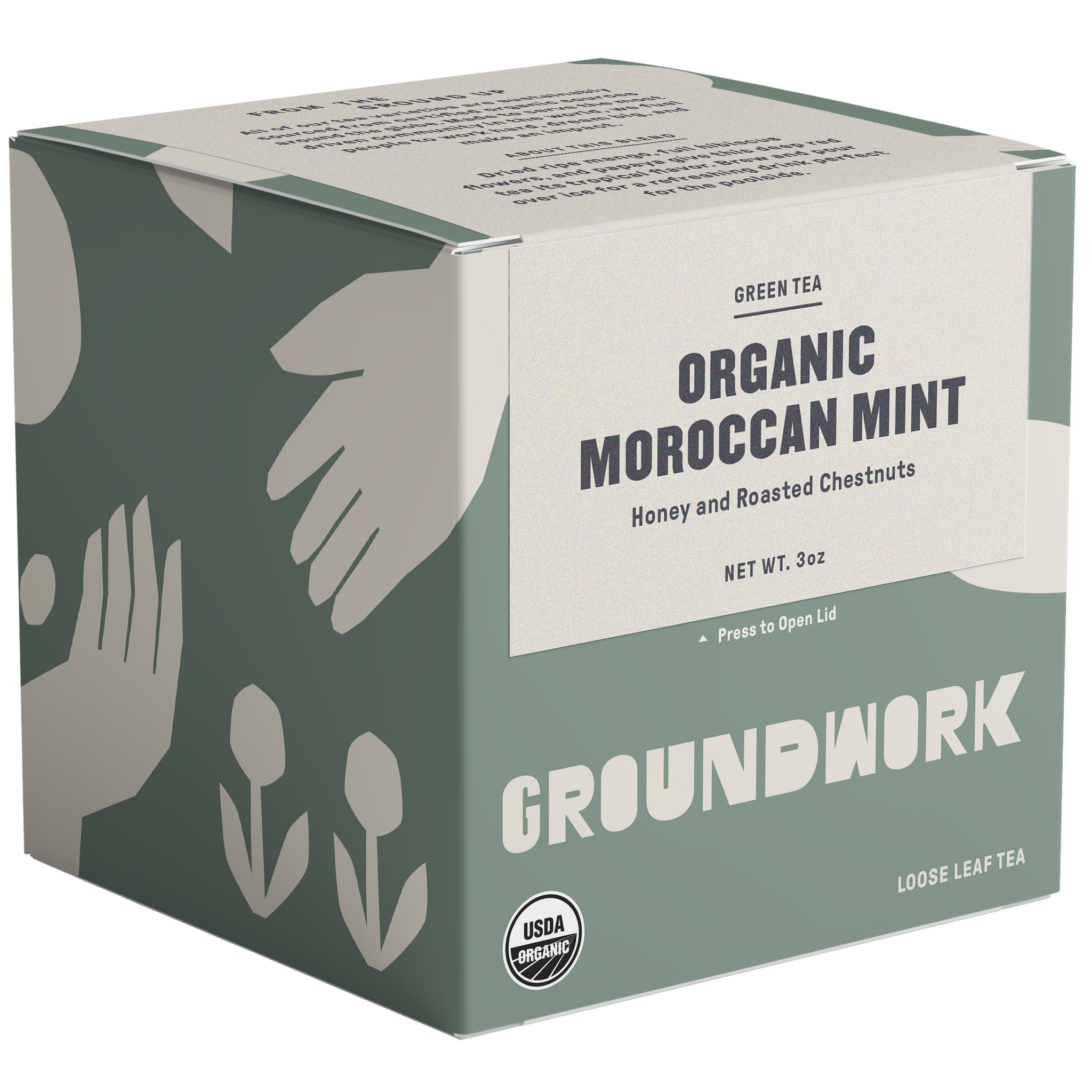 Organic moroccan mint tea with notes of honey and roasted chestnuts